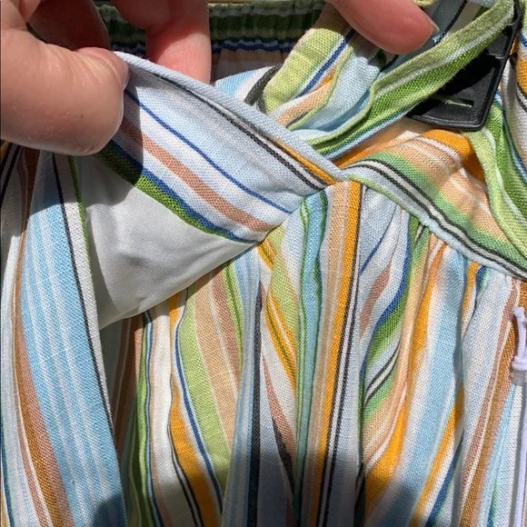 LC Lauren Conrad Yellow and Blue Midi Wrap Skirt - Picture 5 of 7